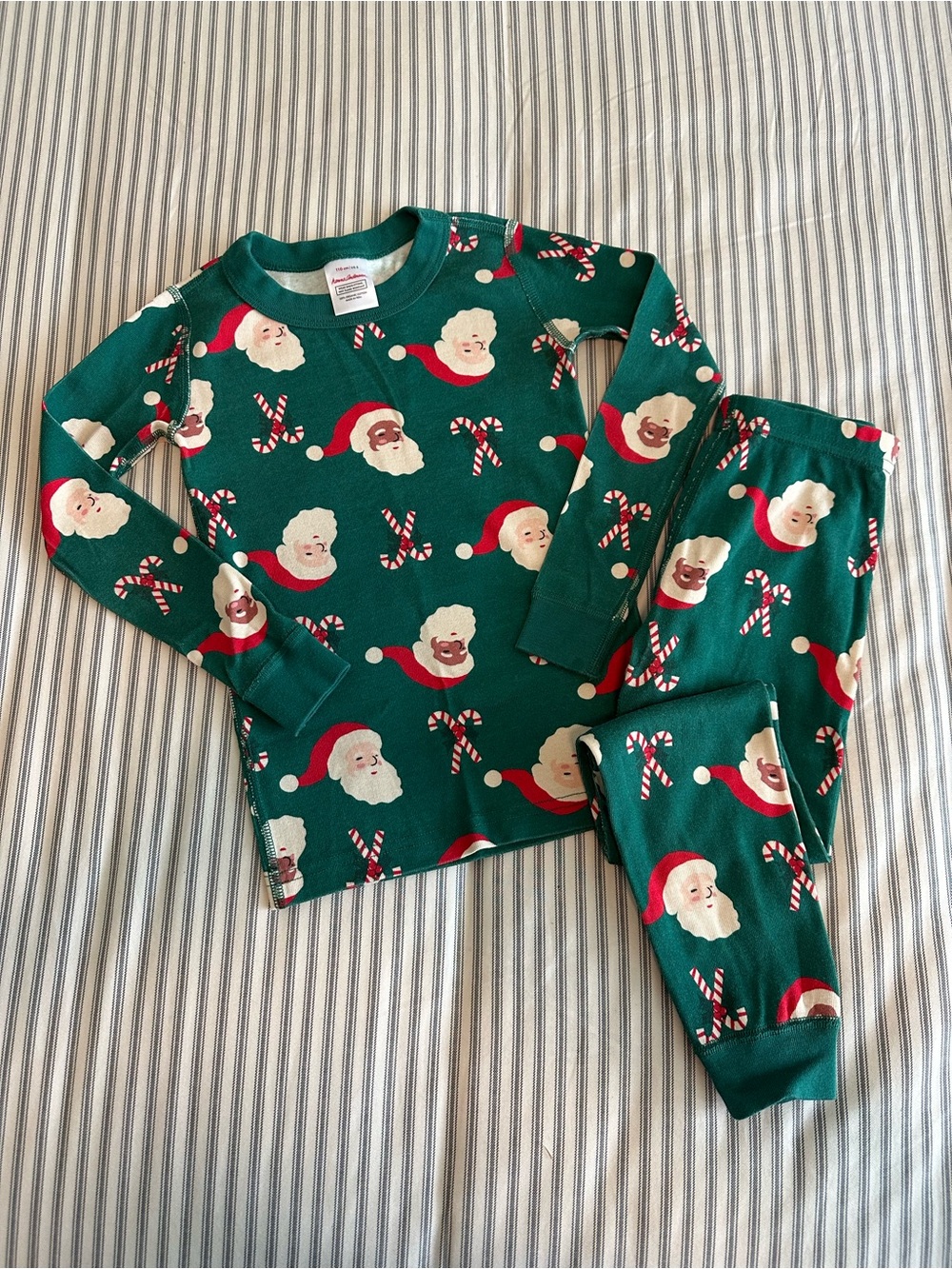 Hanna Andersson Santa Candy Cane Pajama Set Size 5